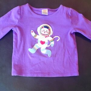 Gymboree Purple Children's Astronaut Cat Shirt